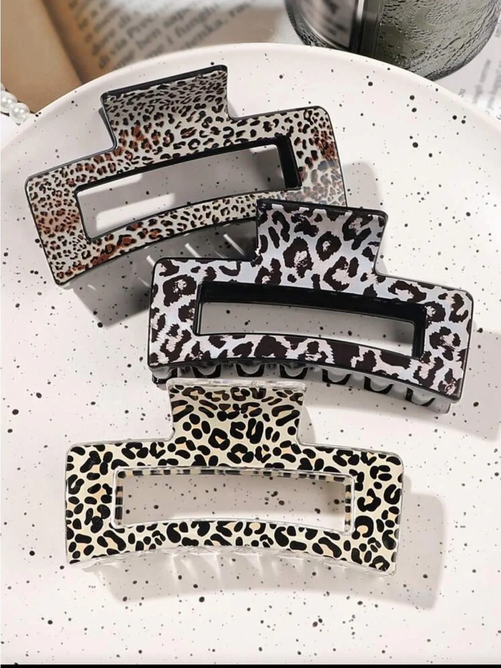 Leopard Print Multicolor Acrylic Hair Claw Clip - Stylish Women Accessories